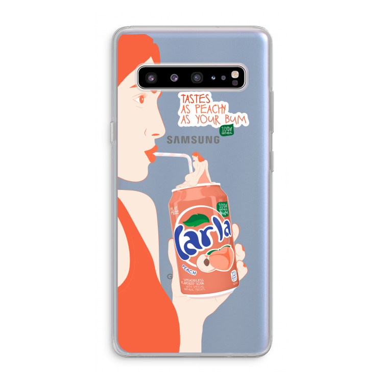 Peach please!: Samsung Galaxy S10 5G Transparant Hoesje