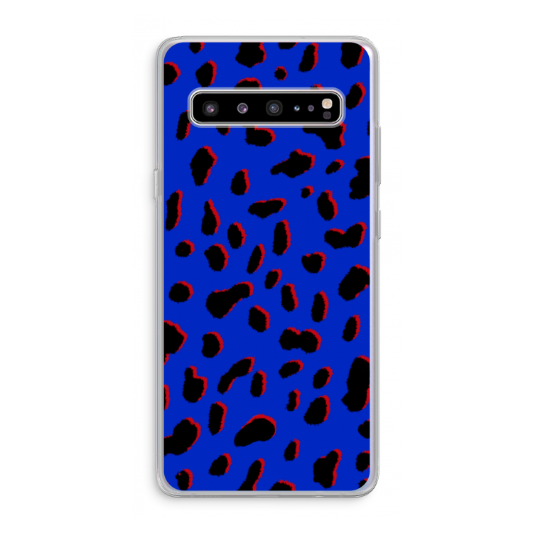 Blue Leopard: Samsung Galaxy S10 5G Transparant Hoesje