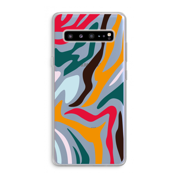 Colored Zebra: Samsung Galaxy S10 5G Transparant Hoesje