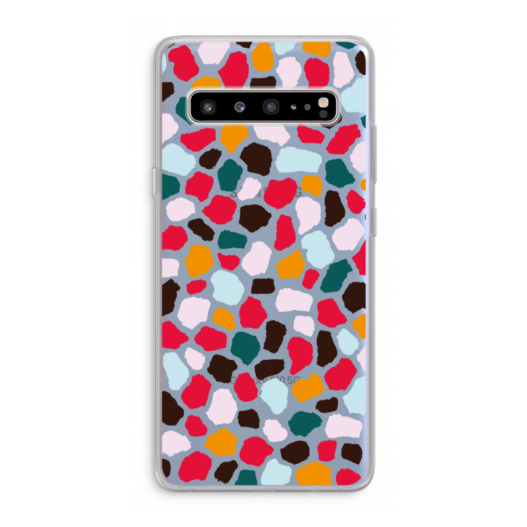 Colored Giraffe: Samsung Galaxy S10 5G Transparant Hoesje