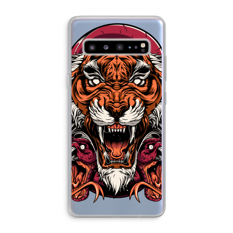 Tiger and Rattlesnakes: Samsung Galaxy S10 5G Transparant Hoesje
