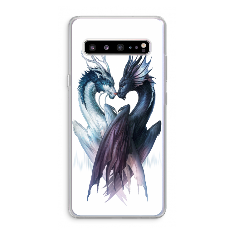 Yin Yang Dragons: Samsung Galaxy S10 5G Transparant Hoesje