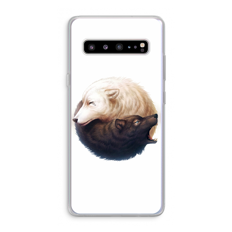 Yin Yang Wolves: Samsung Galaxy S10 5G Transparant Hoesje