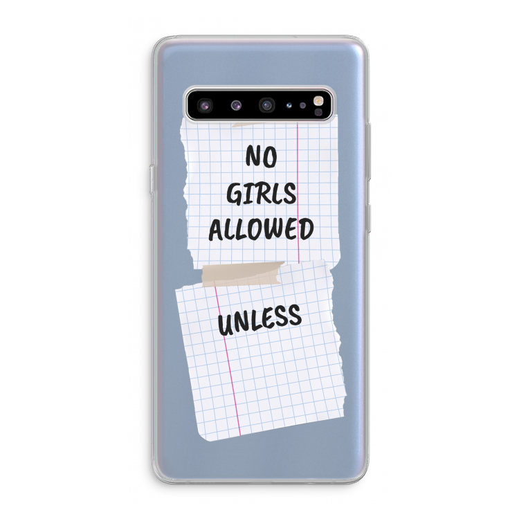 No Girls Allowed Unless: Samsung Galaxy S10 5G Transparant Hoesje