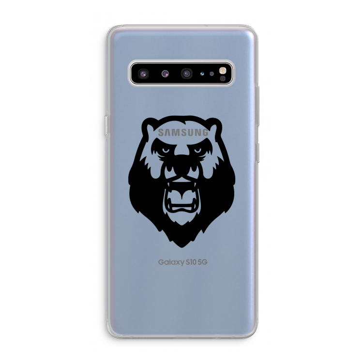 Angry Bear (black): Samsung Galaxy S10 5G Transparant Hoesje