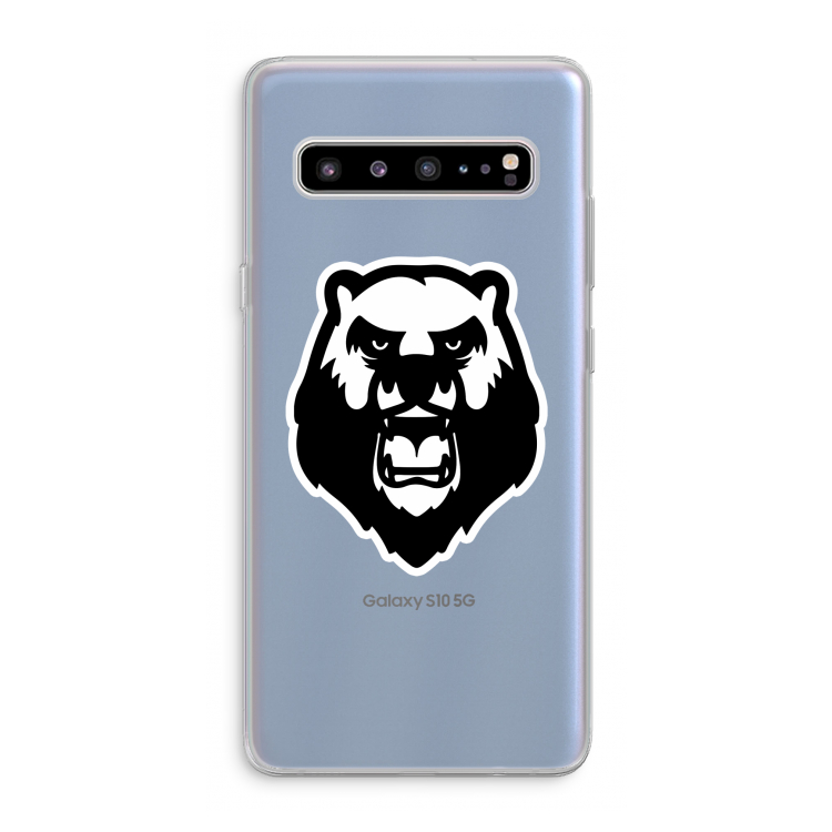 Angry Bear (white): Samsung Galaxy S10 5G Transparant Hoesje