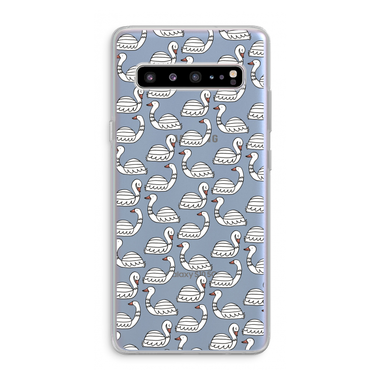 Zwanen: Samsung Galaxy S10 5G Transparant Hoesje