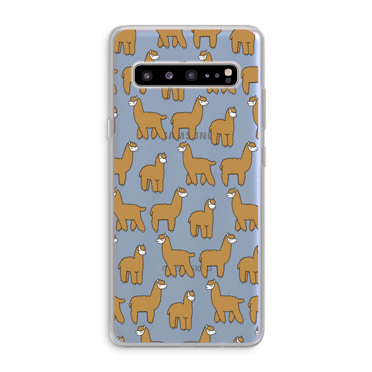 Alpacas: Samsung Galaxy S10 5G Transparant Hoesje