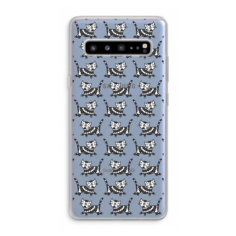 Zwarte poes: Samsung Galaxy S10 5G Transparant Hoesje