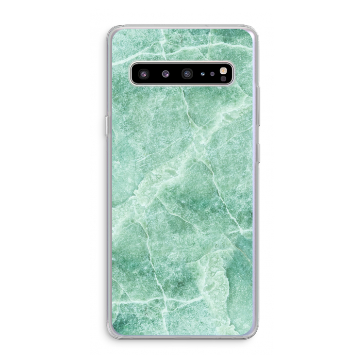 Groen marmer: Samsung Galaxy S10 5G Transparant Hoesje