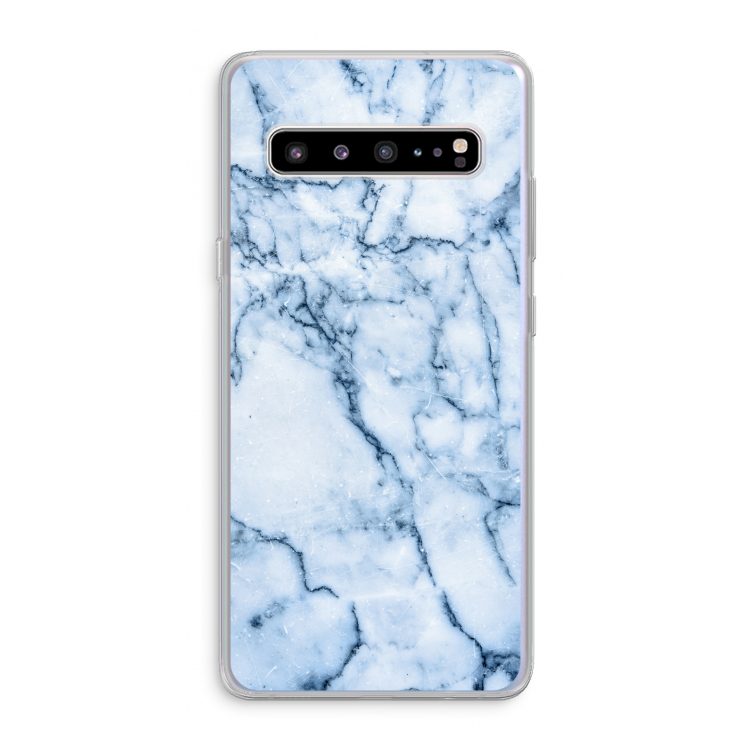Blauw marmer: Samsung Galaxy S10 5G Transparant Hoesje