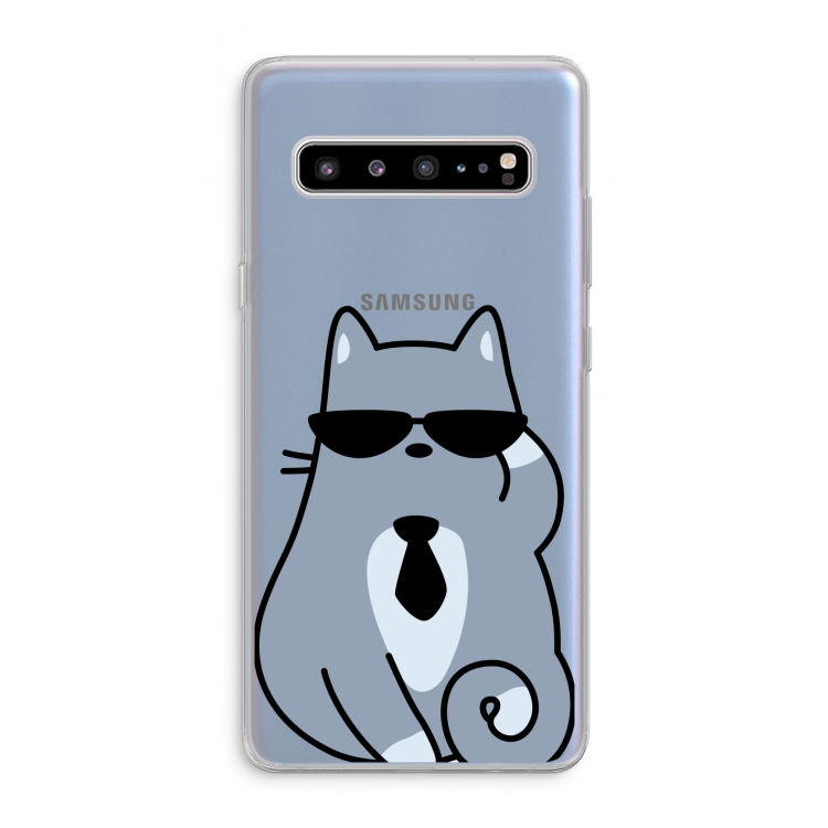 Cool cat: Samsung Galaxy S10 5G Transparant Hoesje