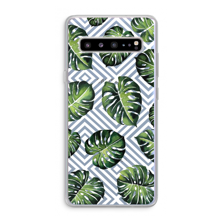 Geometrische jungle: Samsung Galaxy S10 5G Transparant Hoesje