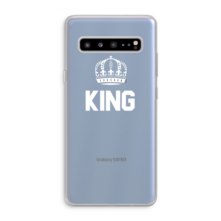 King zwart: Samsung Galaxy S10 5G Transparant Hoesje