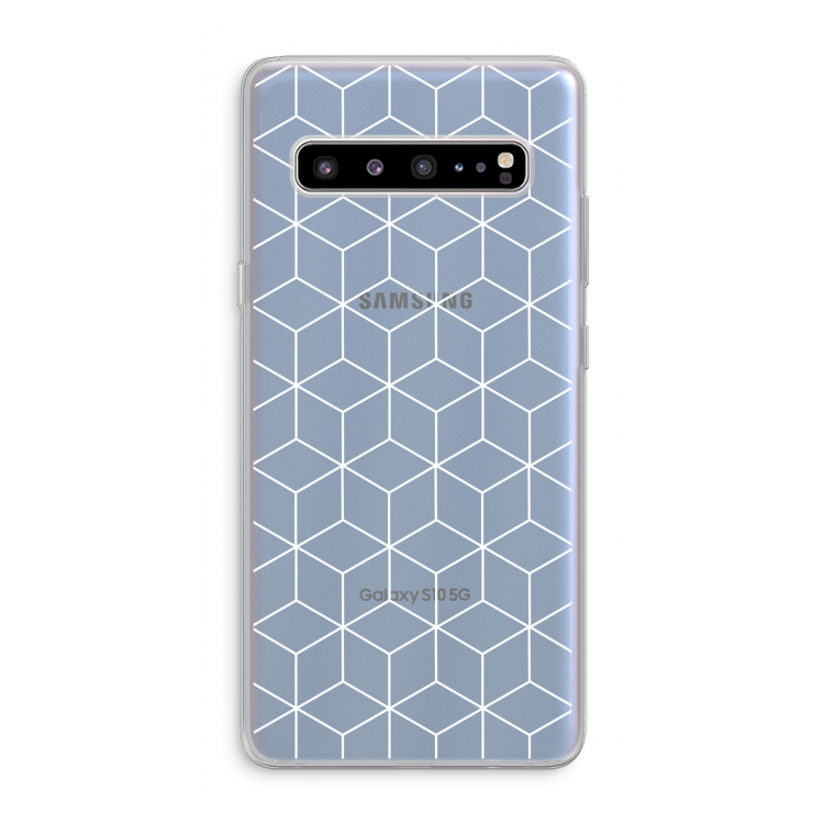 Zwart-witte kubussen: Samsung Galaxy S10 5G Transparant Hoesje
