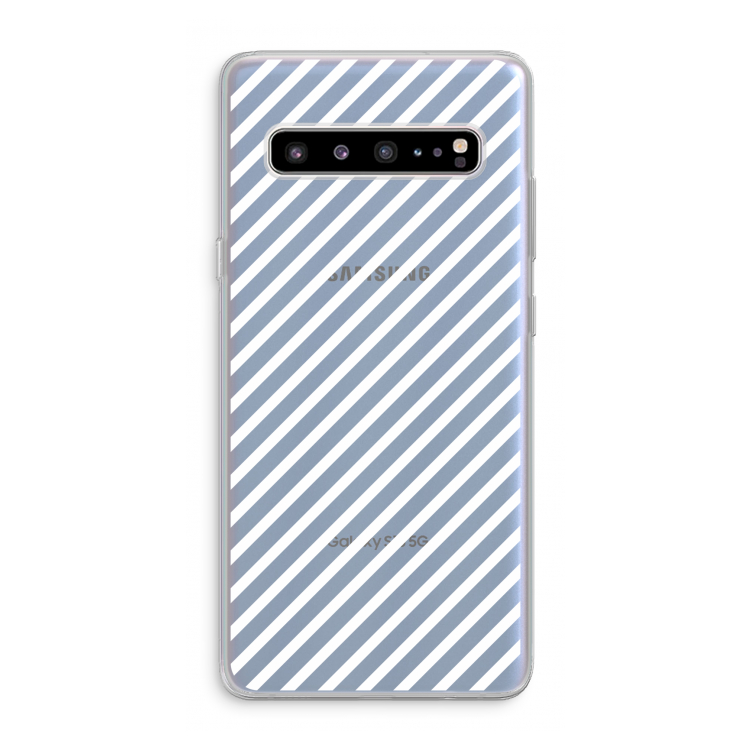 Strepen zwart-wit: Samsung Galaxy S10 5G Transparant Hoesje