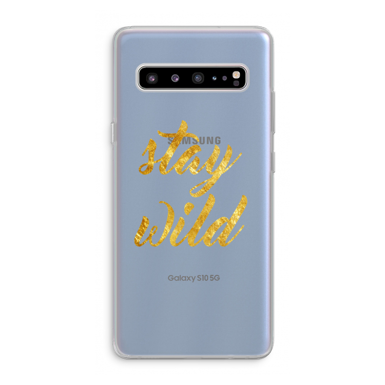 Stay wild: Samsung Galaxy S10 5G Transparant Hoesje