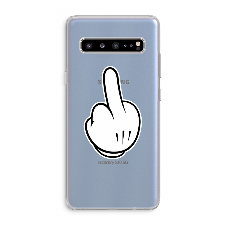 Middle finger white: Samsung Galaxy S10 5G Transparant Hoesje