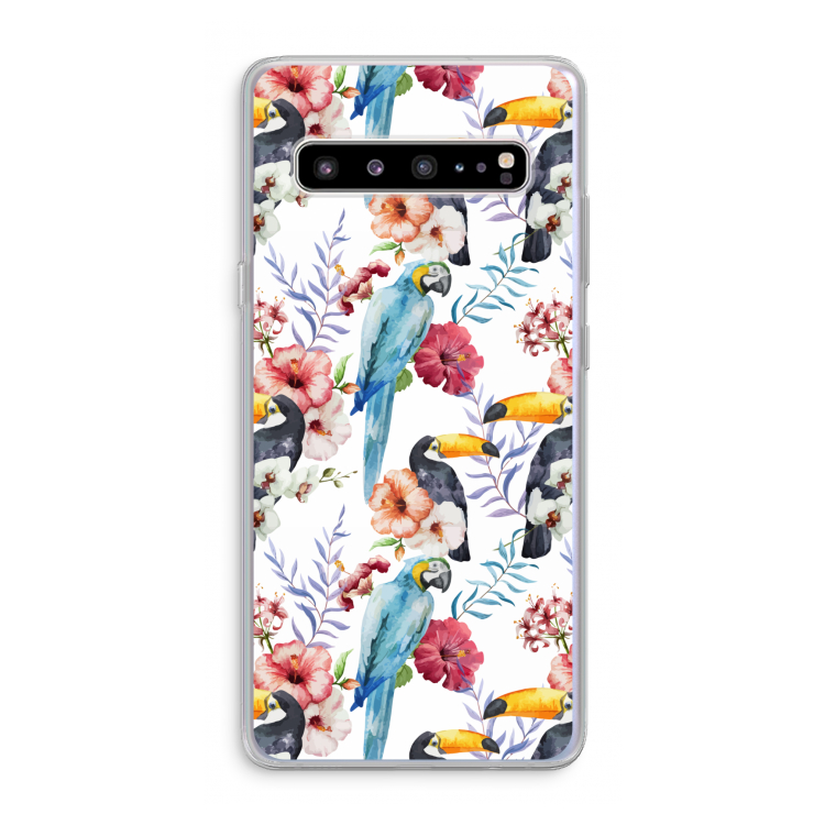 Bloemen tukan: Samsung Galaxy S10 5G Transparant Hoesje