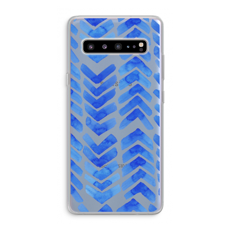 Blauwe pijlen: Samsung Galaxy S10 5G Transparant Hoesje
