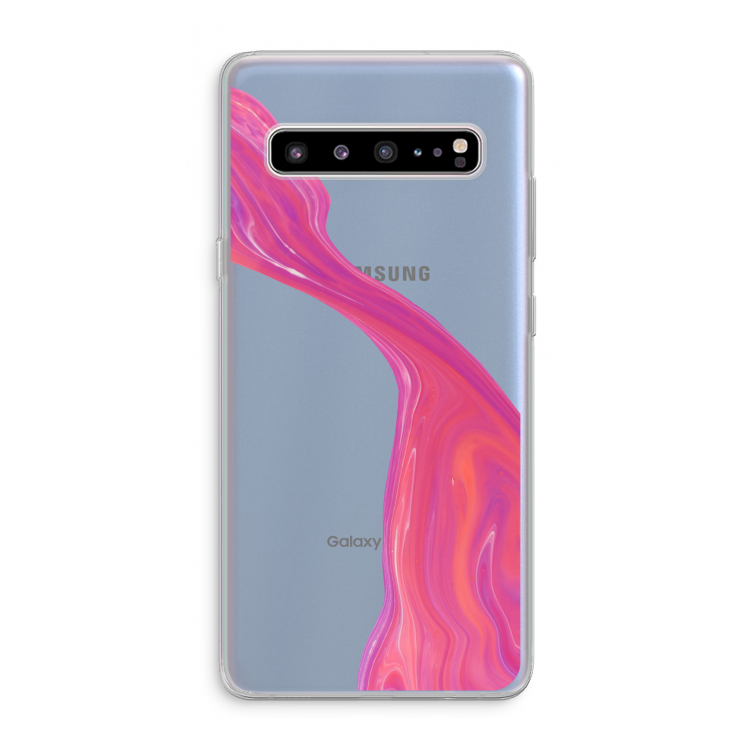 Paarse stroom: Samsung Galaxy S10 5G Transparant Hoesje