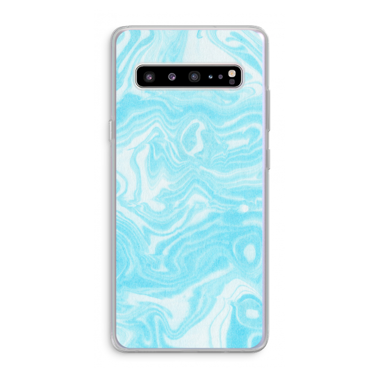 Waterverf blauw: Samsung Galaxy S10 5G Transparant Hoesje