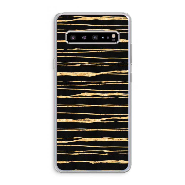 Gouden strepen: Samsung Galaxy S10 5G Transparant Hoesje