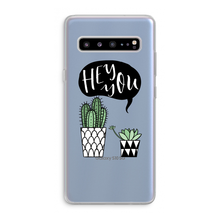 Hey you cactus: Samsung Galaxy S10 5G Transparant Hoesje