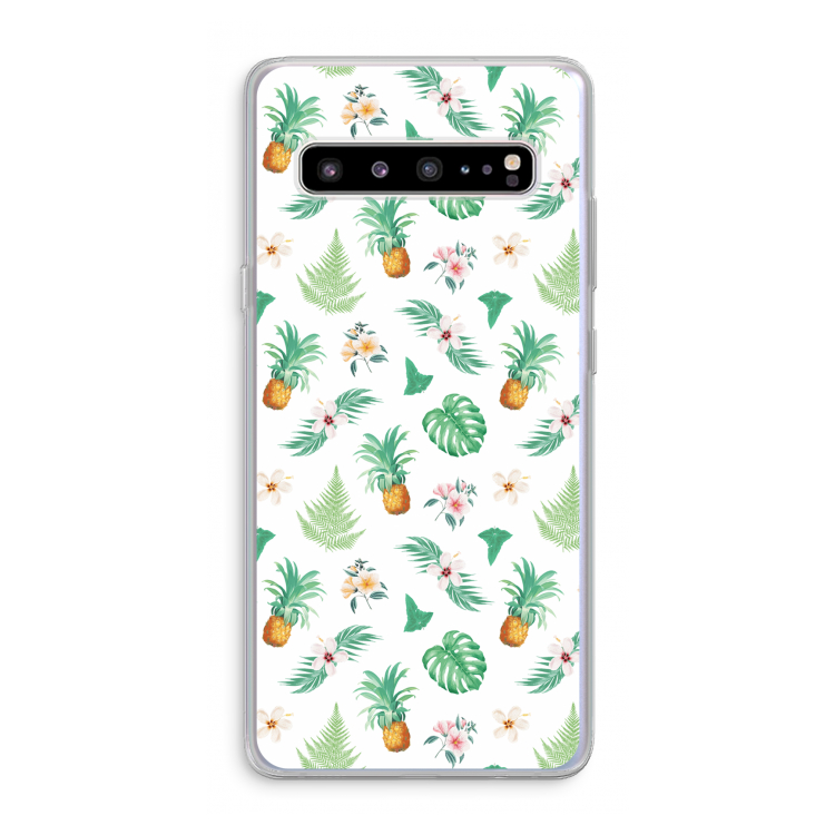 Ananas bladeren: Samsung Galaxy S10 5G Transparant Hoesje