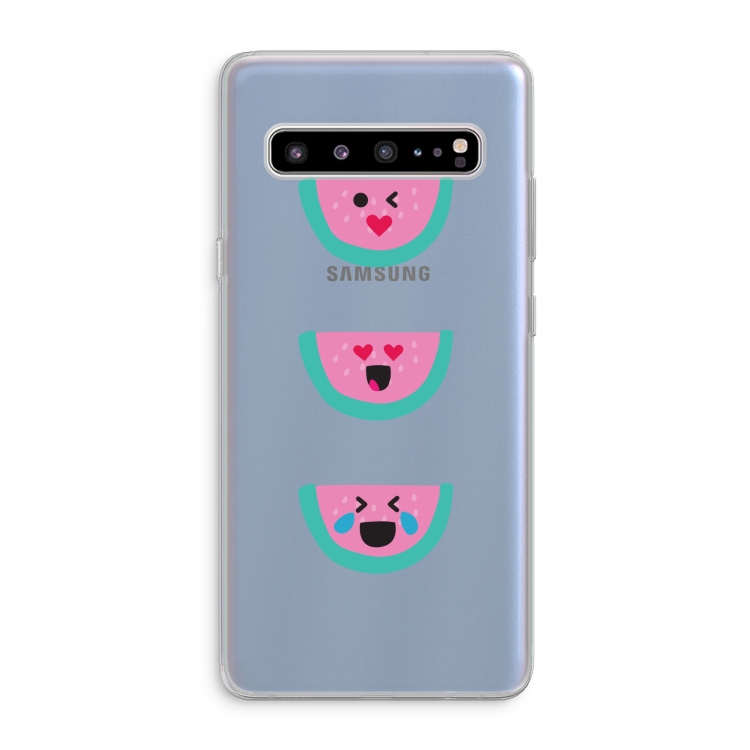Smiley watermeloen: Samsung Galaxy S10 5G Transparant Hoesje