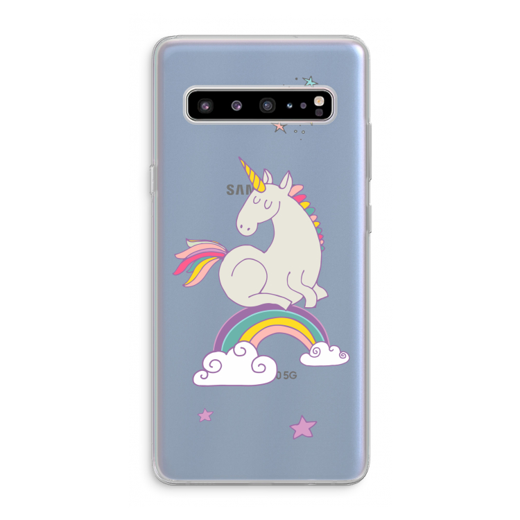 Regenboog eenhoorn: Samsung Galaxy S10 5G Transparant Hoesje