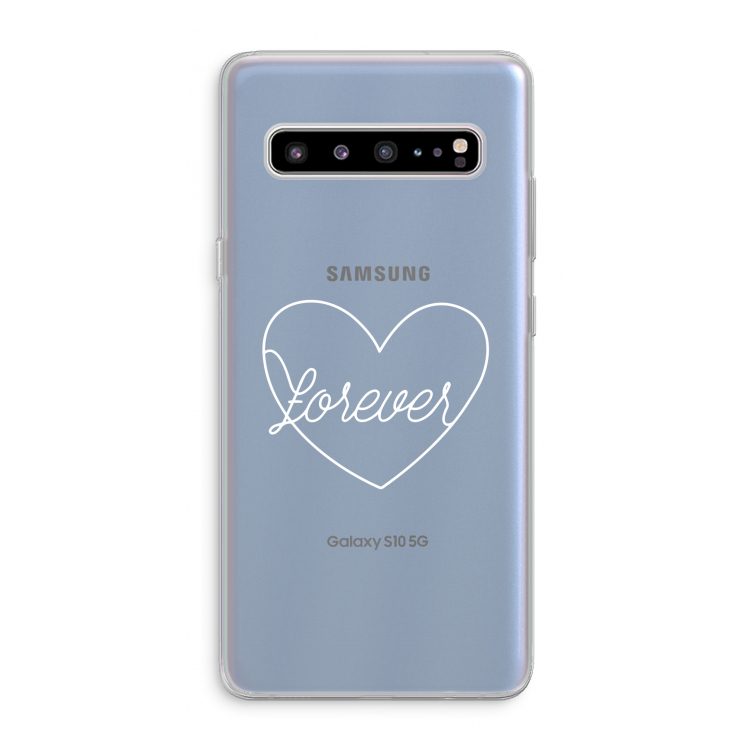 Forever heart pastel: Samsung Galaxy S10 5G Transparant Hoesje