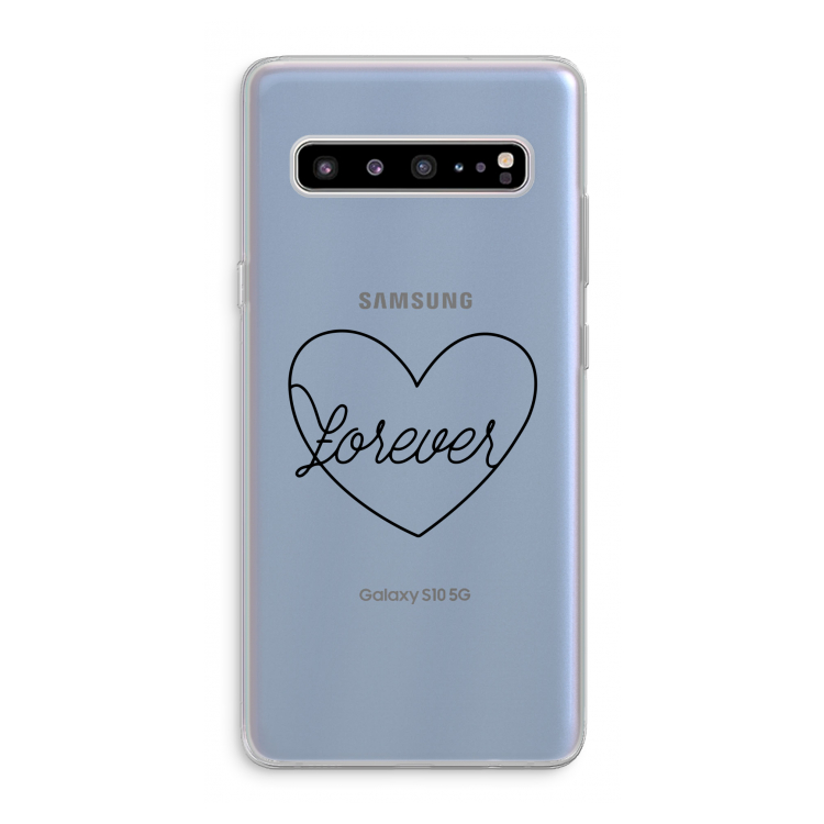 Forever heart black: Samsung Galaxy S10 5G Transparant Hoesje