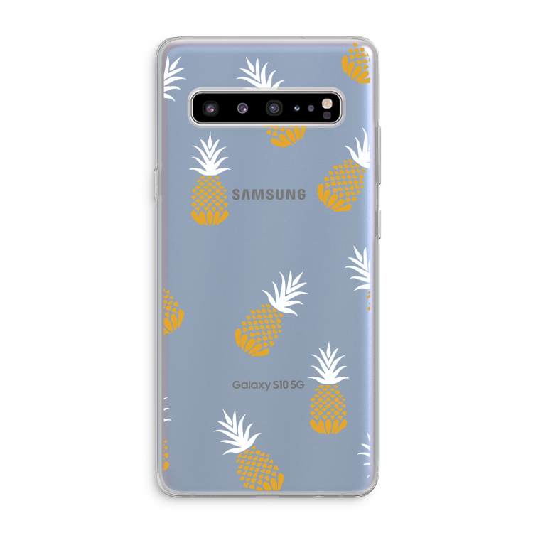 Ananasjes: Samsung Galaxy S10 5G Transparant Hoesje