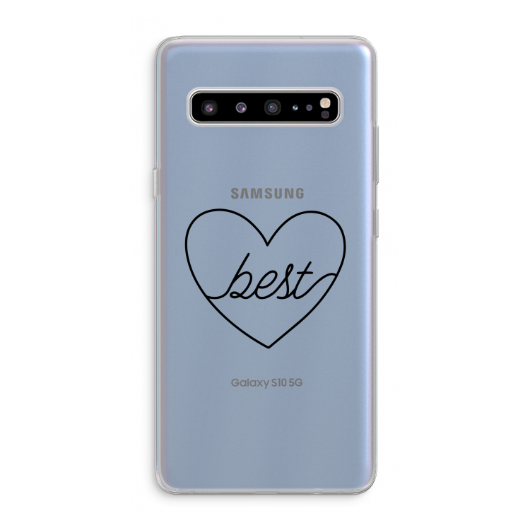 Best heart black: Samsung Galaxy S10 5G Transparant Hoesje