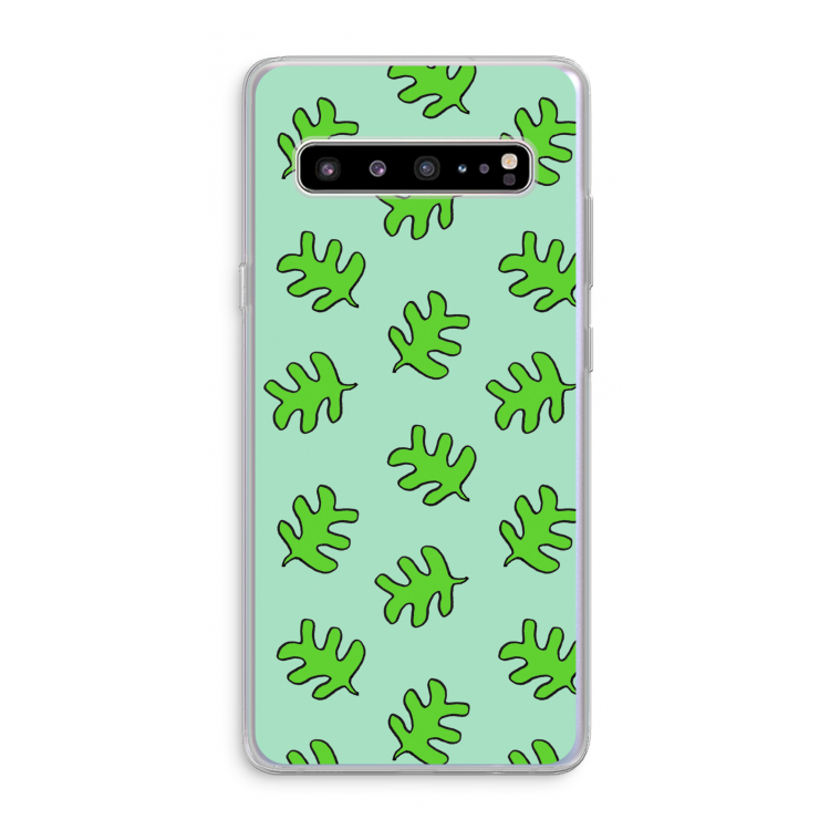 Groene blaadjes: Samsung Galaxy S10 5G Transparant Hoesje