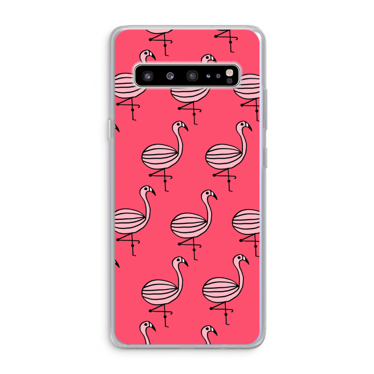 Flamingo: Samsung Galaxy S10 5G Transparant Hoesje