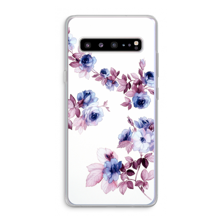 Waterverf bloemen: Samsung Galaxy S10 5G Transparant Hoesje