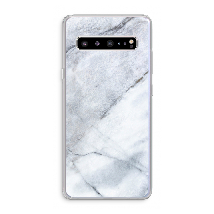 Witte marmer: Samsung Galaxy S10 5G Transparant Hoesje