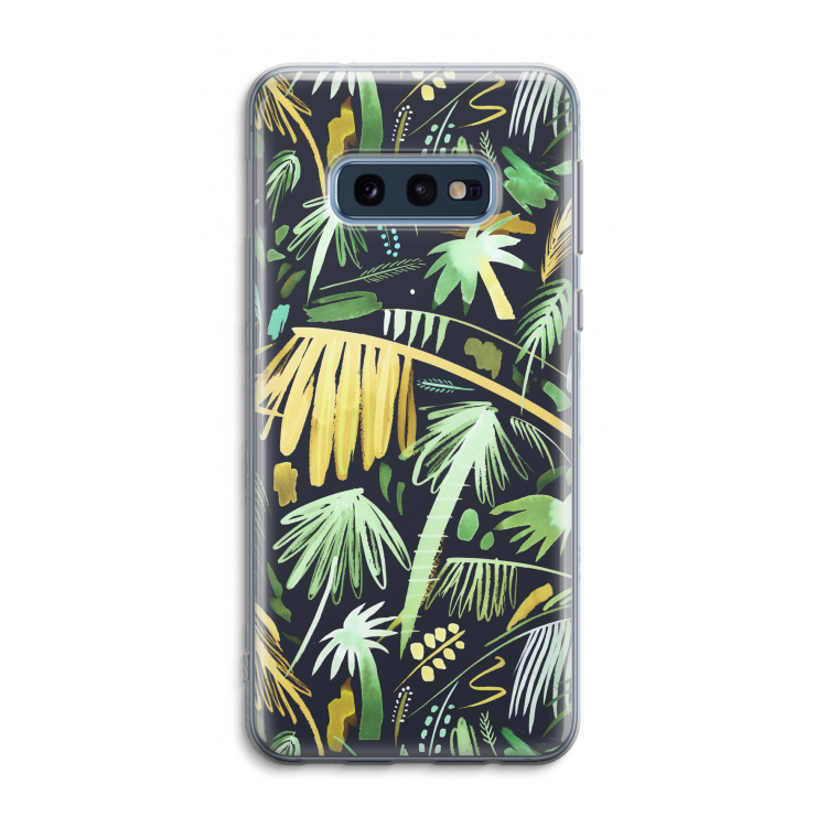 Tropical Palms Dark: Samsung Galaxy S10e Transparant Hoesje