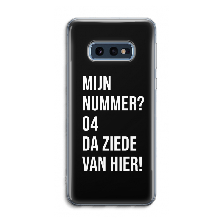 Da ziede van hier - Zwart: Samsung Galaxy S10e Transparant Hoesje