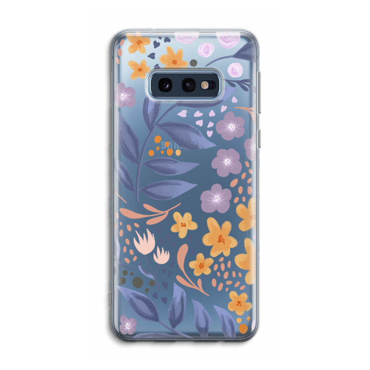 Flowers with blue leaves: Samsung Galaxy S10e Transparant Hoesje