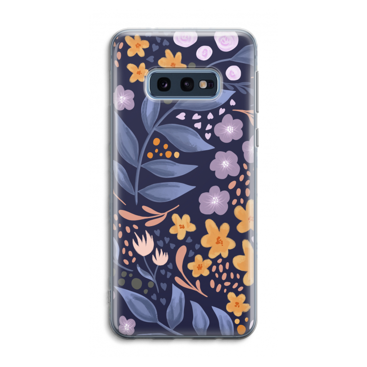 Flowers with blue leaves: Samsung Galaxy S10e Transparant Hoesje