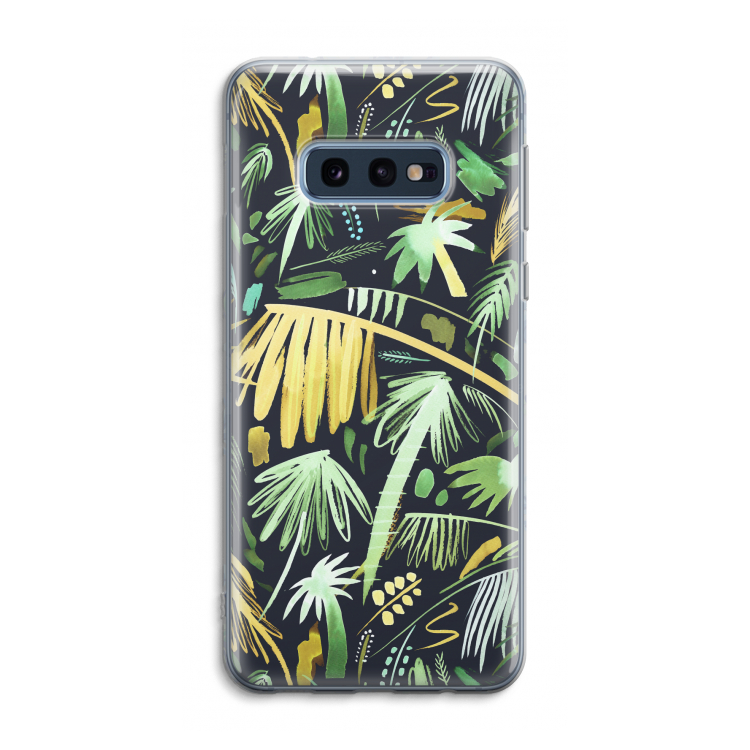 Tropical Palms Dark: Samsung Galaxy S10e Transparant Hoesje