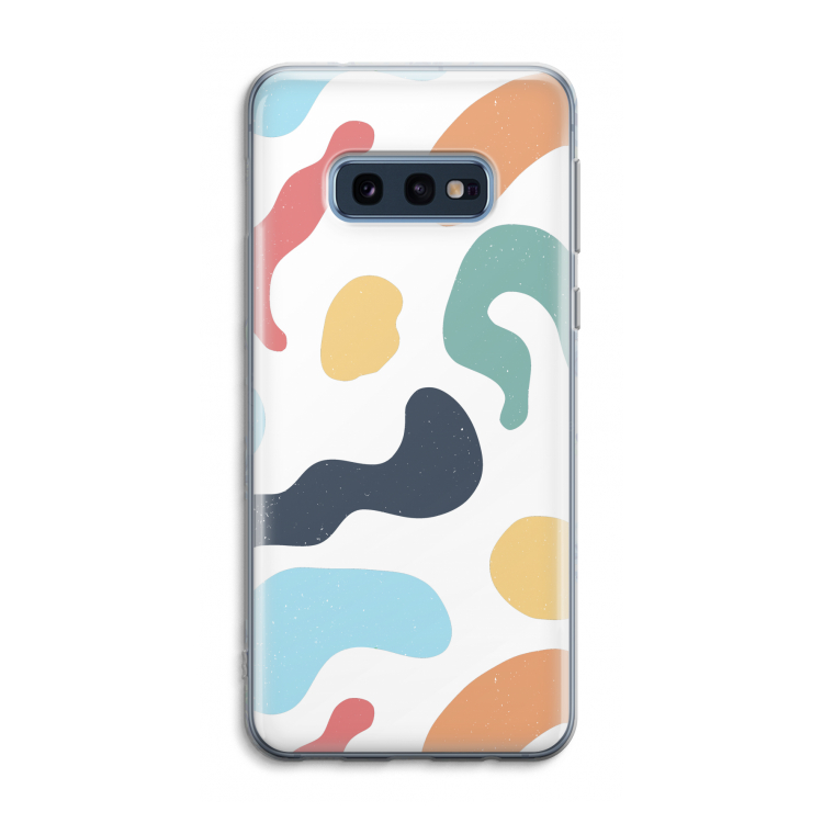 Memphis Shapes Blue: Samsung Galaxy S10e Transparant Hoesje