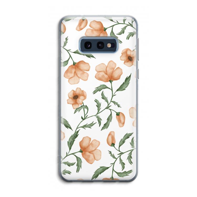 Peachy flowers: Samsung Galaxy S10e Transparant Hoesje
