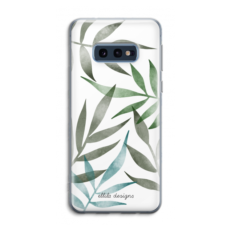 Tropical watercolor leaves: Samsung Galaxy S10e Transparant Hoesje