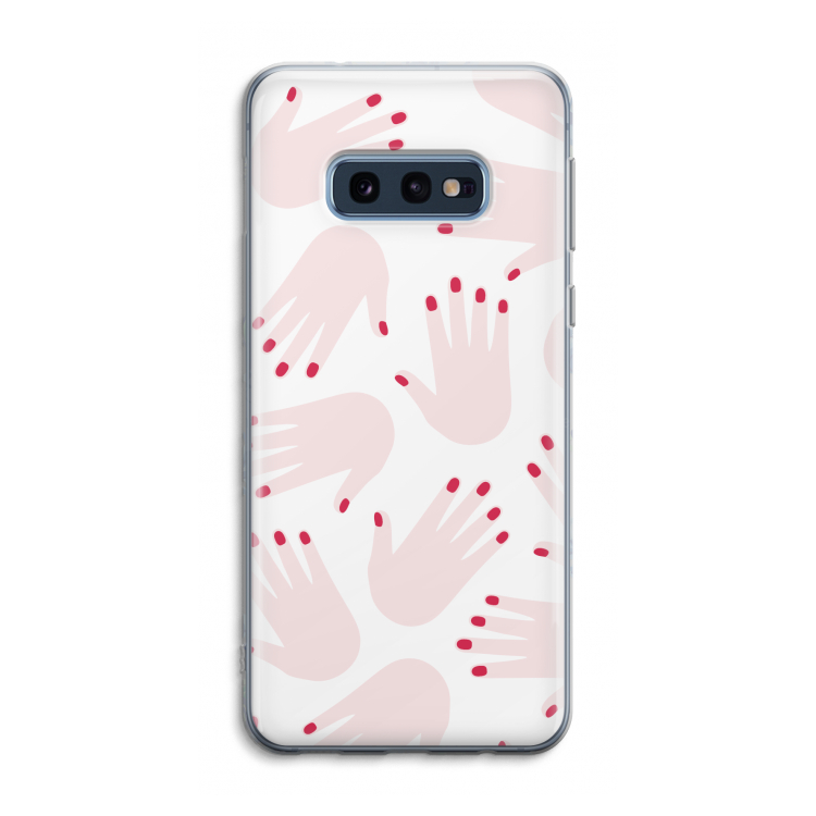 Hands pink: Samsung Galaxy S10e Transparant Hoesje