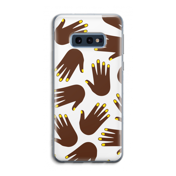 Hands dark: Samsung Galaxy S10e Transparant Hoesje