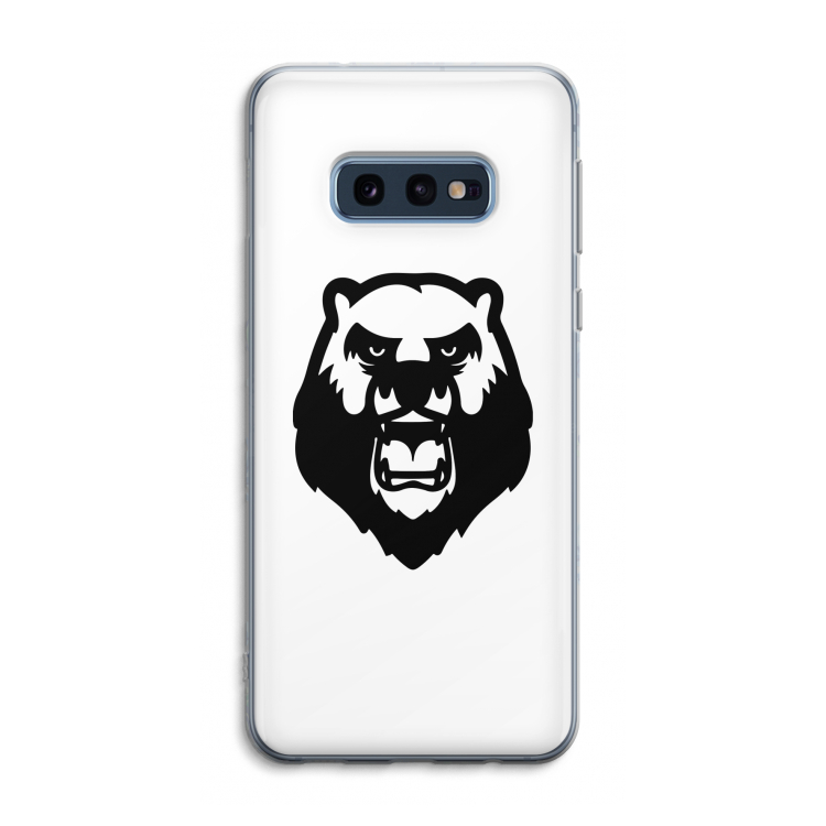 Angry Bear (white): Samsung Galaxy S10e Transparant Hoesje